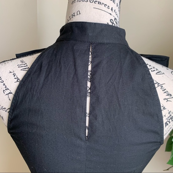 Express Ruffle Sleeveless Tuxedo Dress Black Sz 0 - Picture 10 of 15